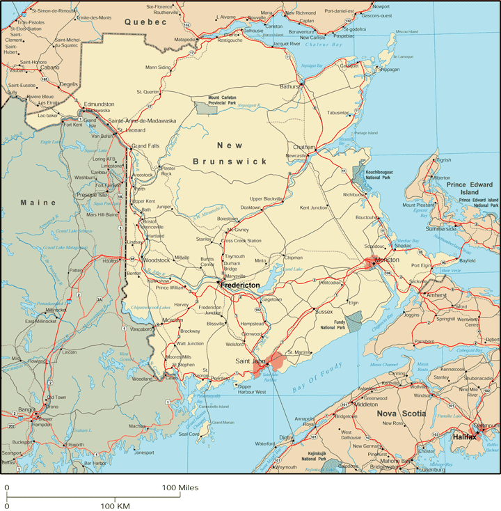 New Brunswick Map - Detailed Map of New Brunswick