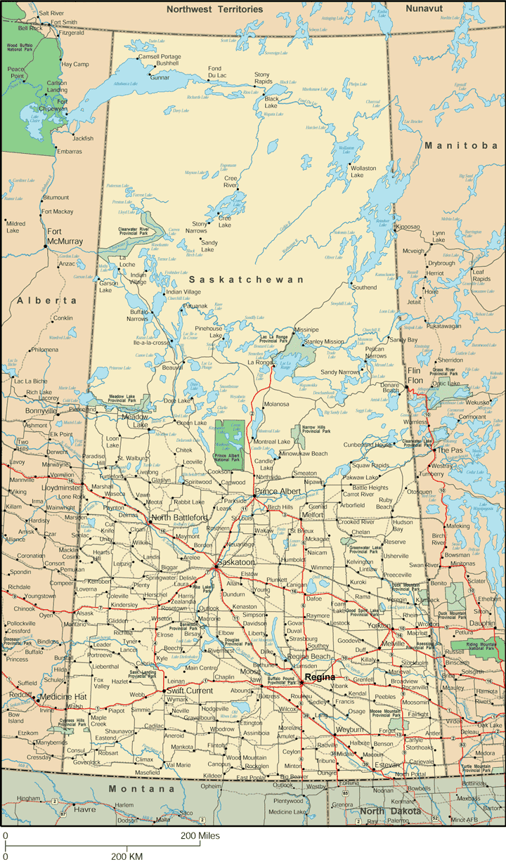 Saskatchewan Map 720 